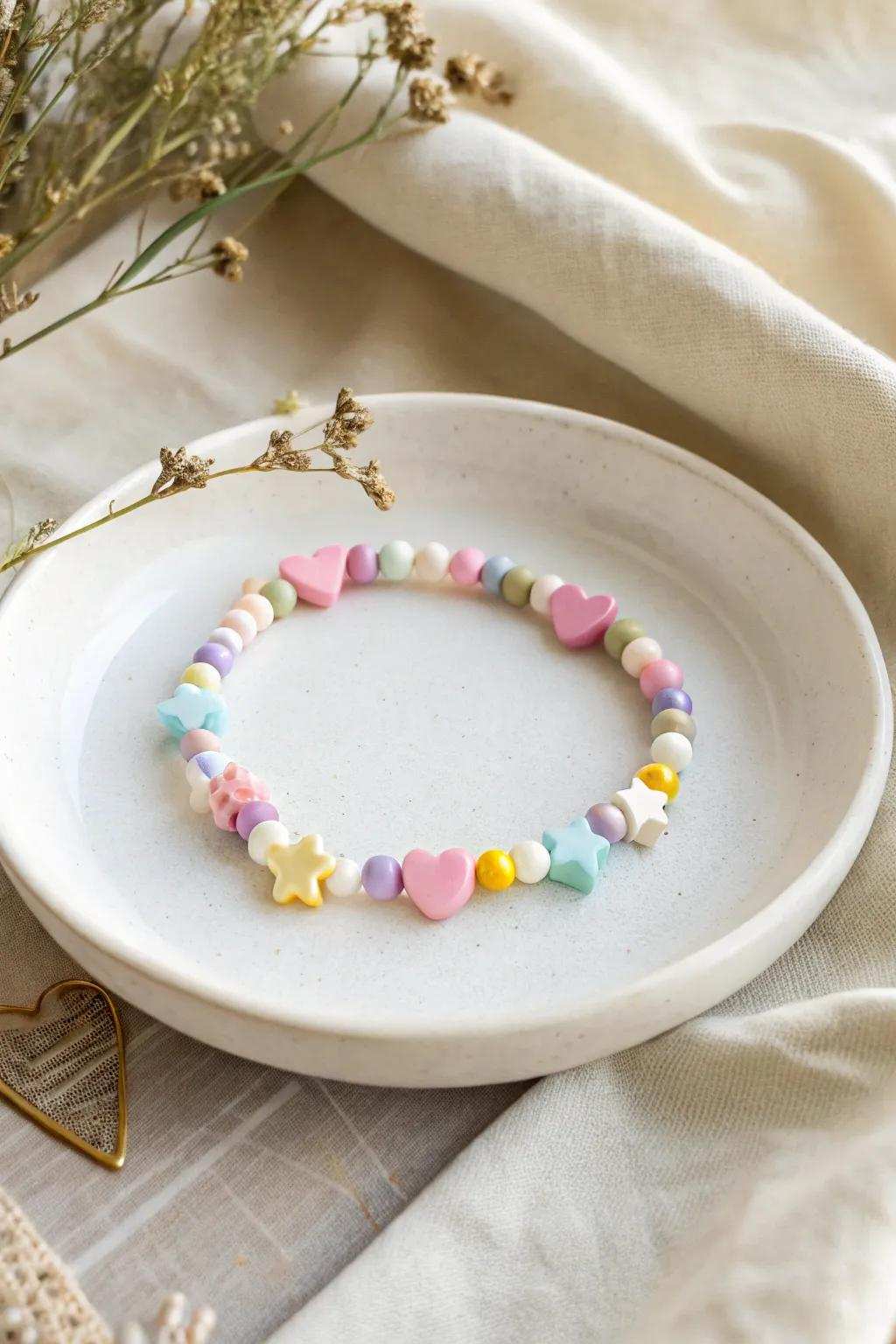 Embrace the charm of quirky forms with this chic clay disc bracelet, perfect for adding a playful touch to your minimalist style.