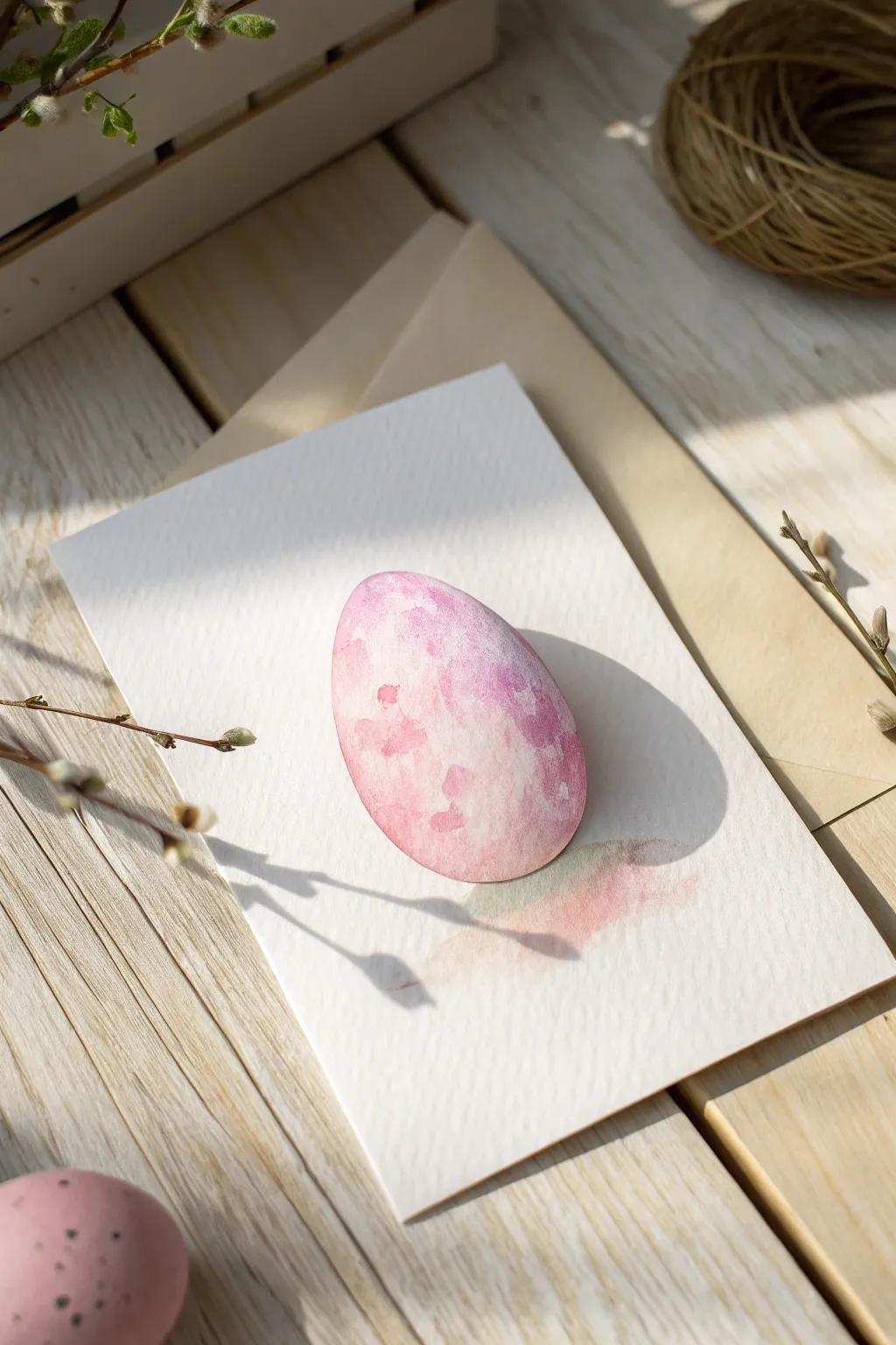 Embrace the elegance of simplicity through a minimalist liquid color Easter card. #MinimalistMagic #EasterArt