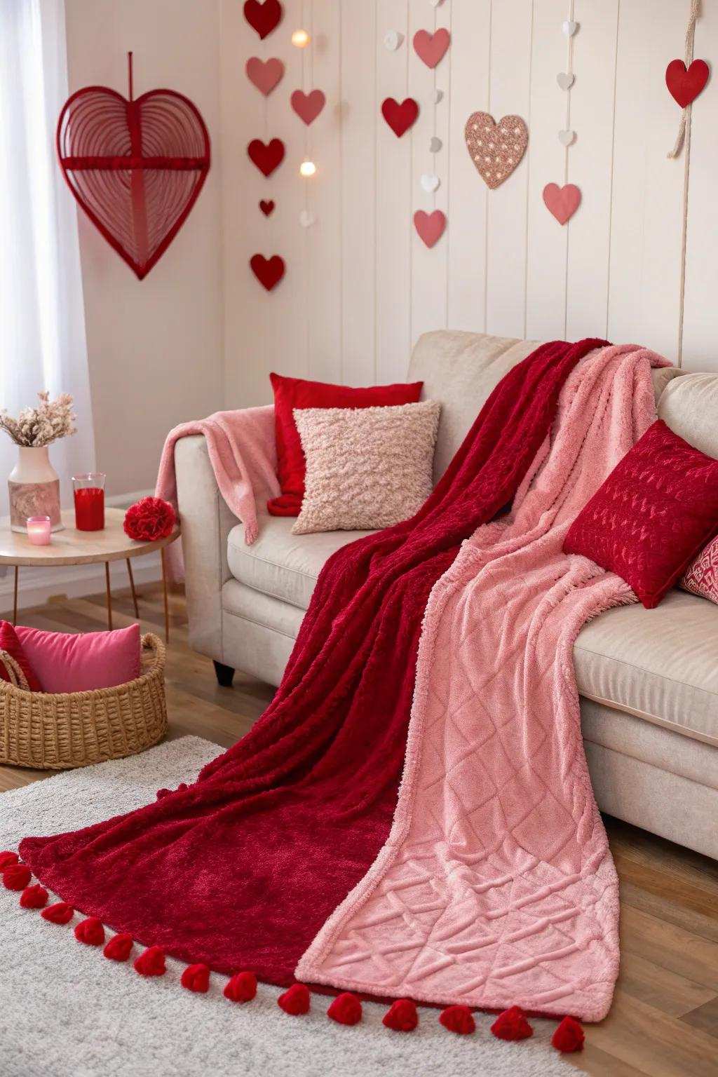 Embrace the hues of passion with dynamic rose and crimson accents. ❤️ #ColorPop #ValentinesDecor