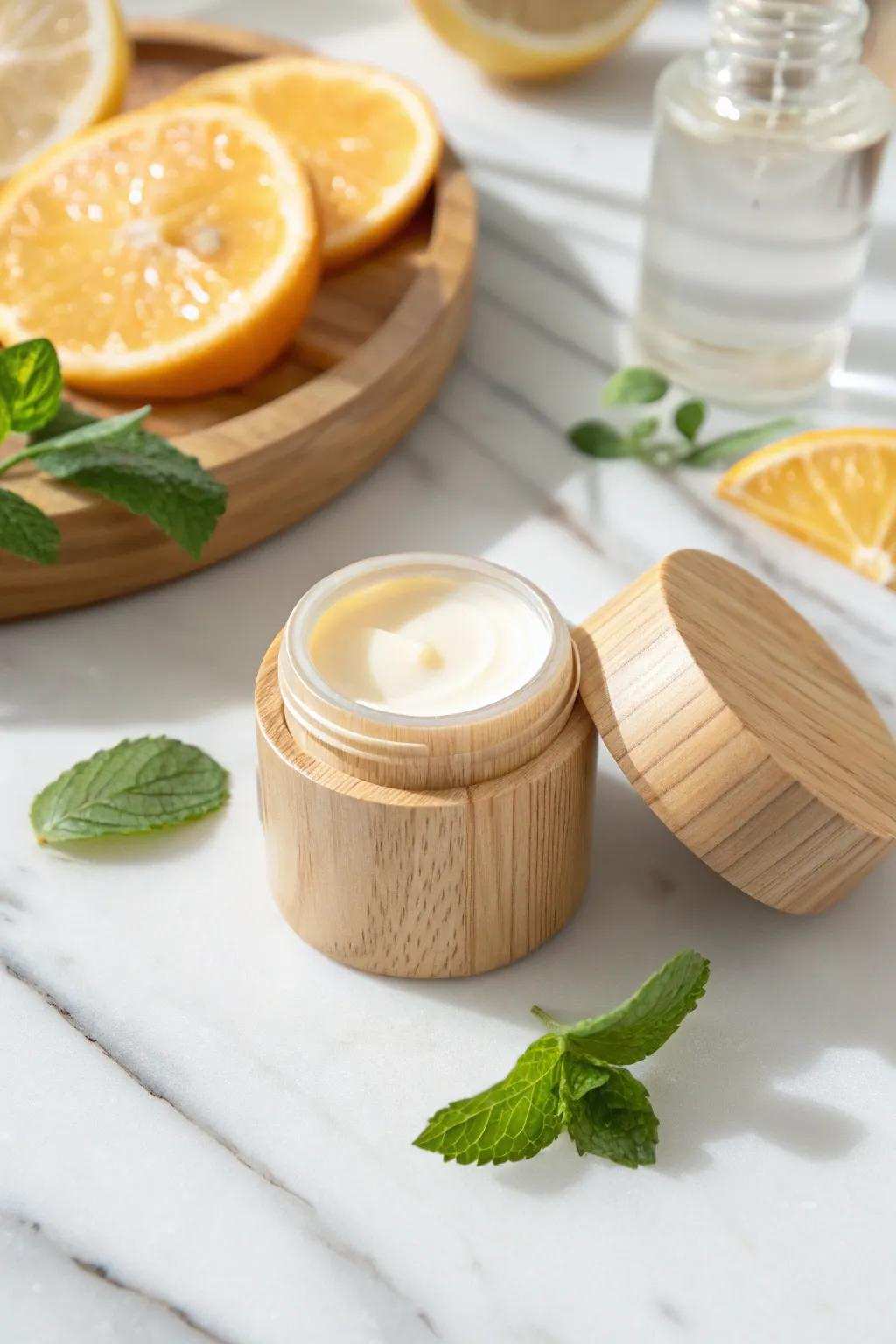 Embrace the revitalizing tang of handmade zesty lip protectant – a straightforward delight for your senses.