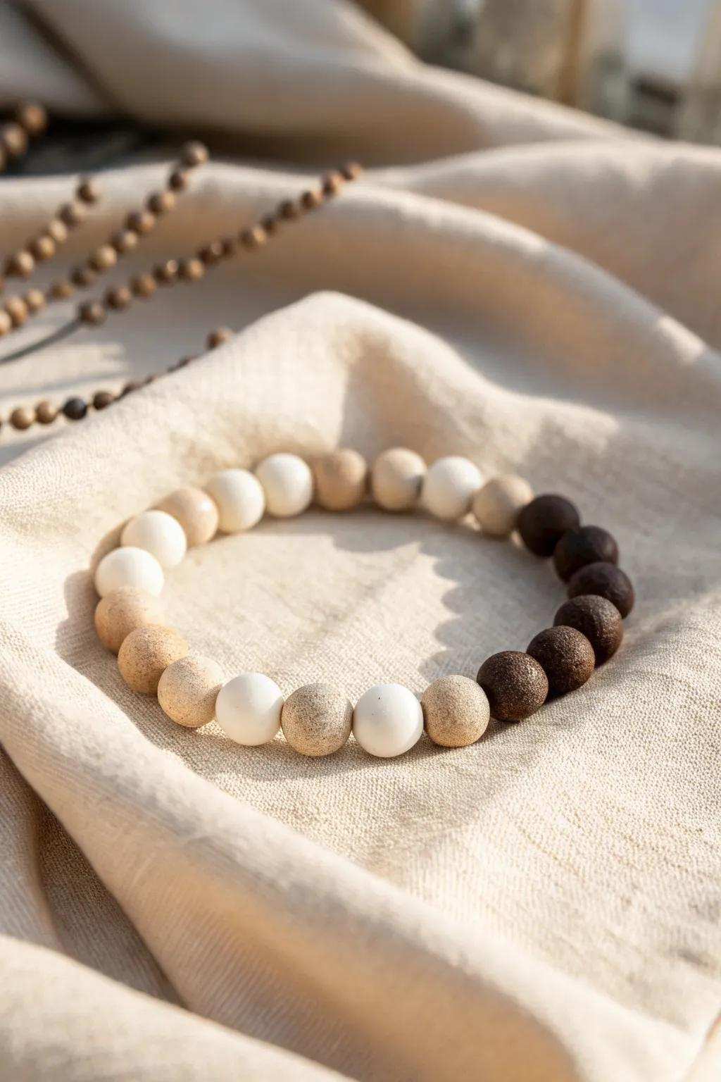 Embrace understated elegance with a single-tone clay disc bracelet, ideal for the minimalist at heart.