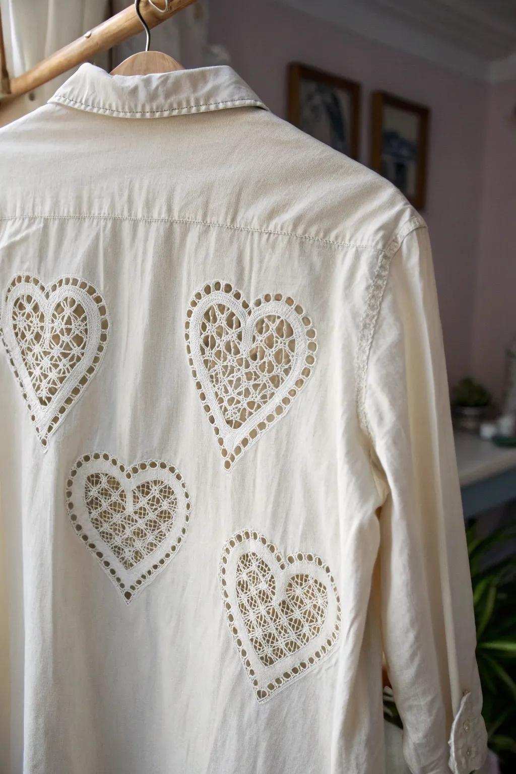 Embrace vintage allure through exquisite lace affection cut-outs for a romantic Valentine's aesthetic.