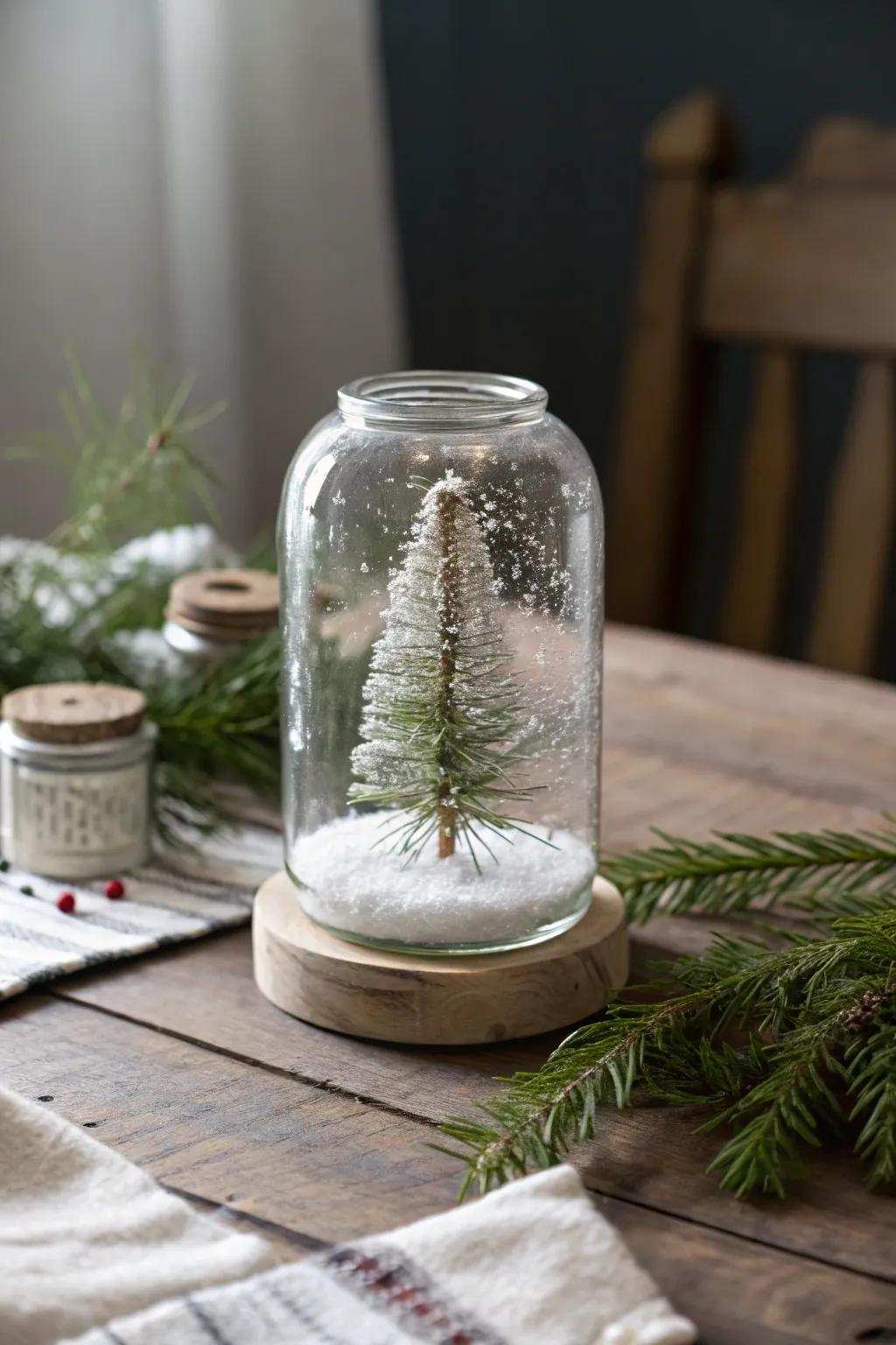 Embrace winter magic indoors with lovely dry snow orbs. 🎄✨