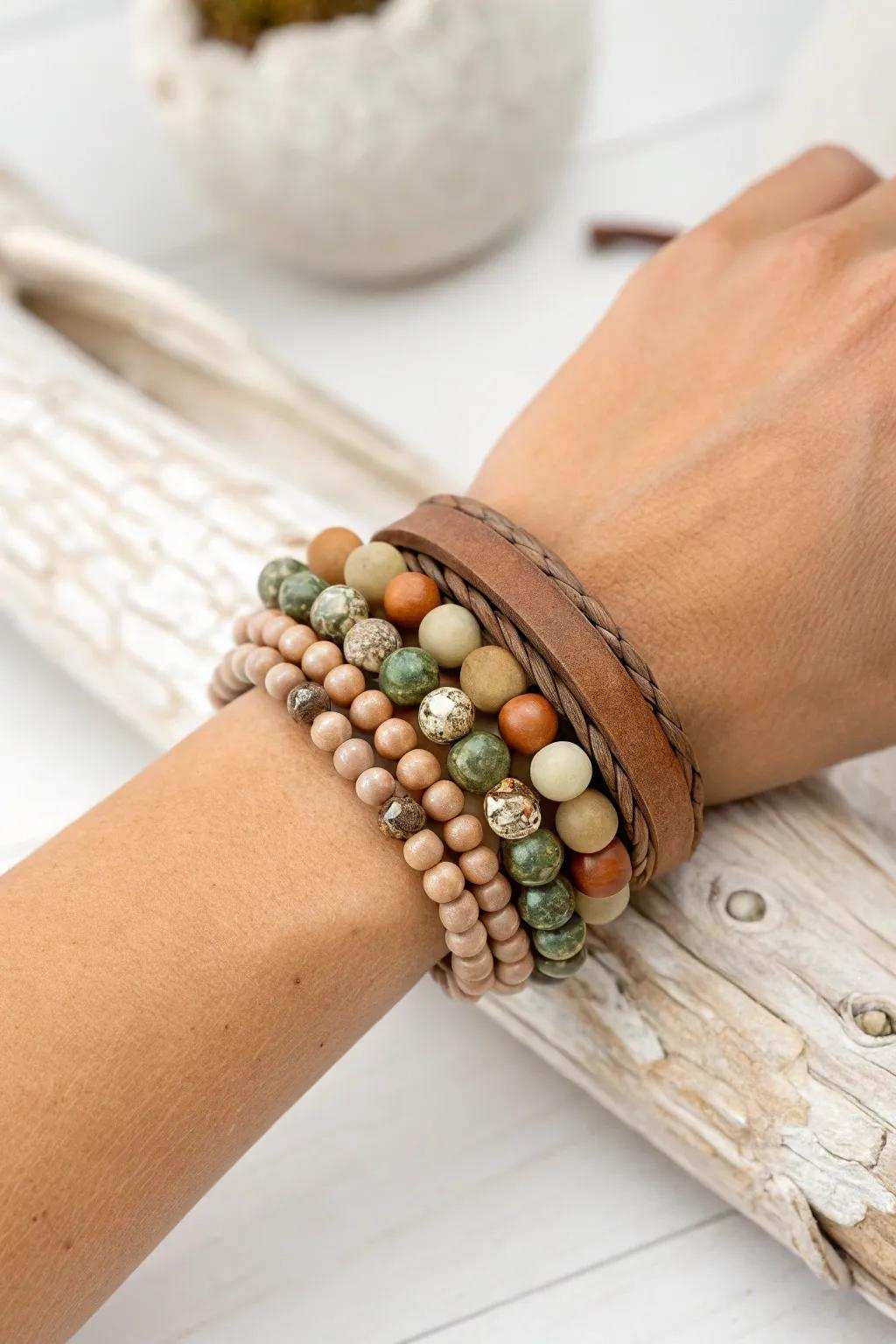 Embrace your inner free spirit with this boho-chic wrist accessory layering.