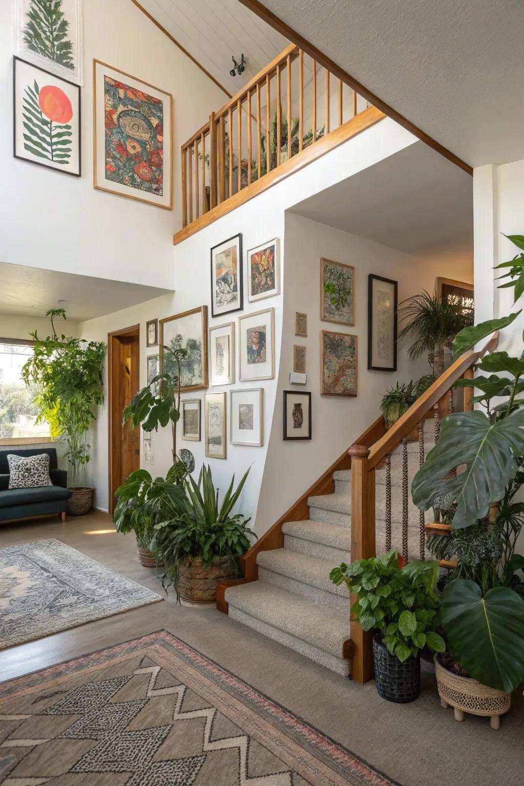 Employ art and plants to add character and vibrancy to your house.