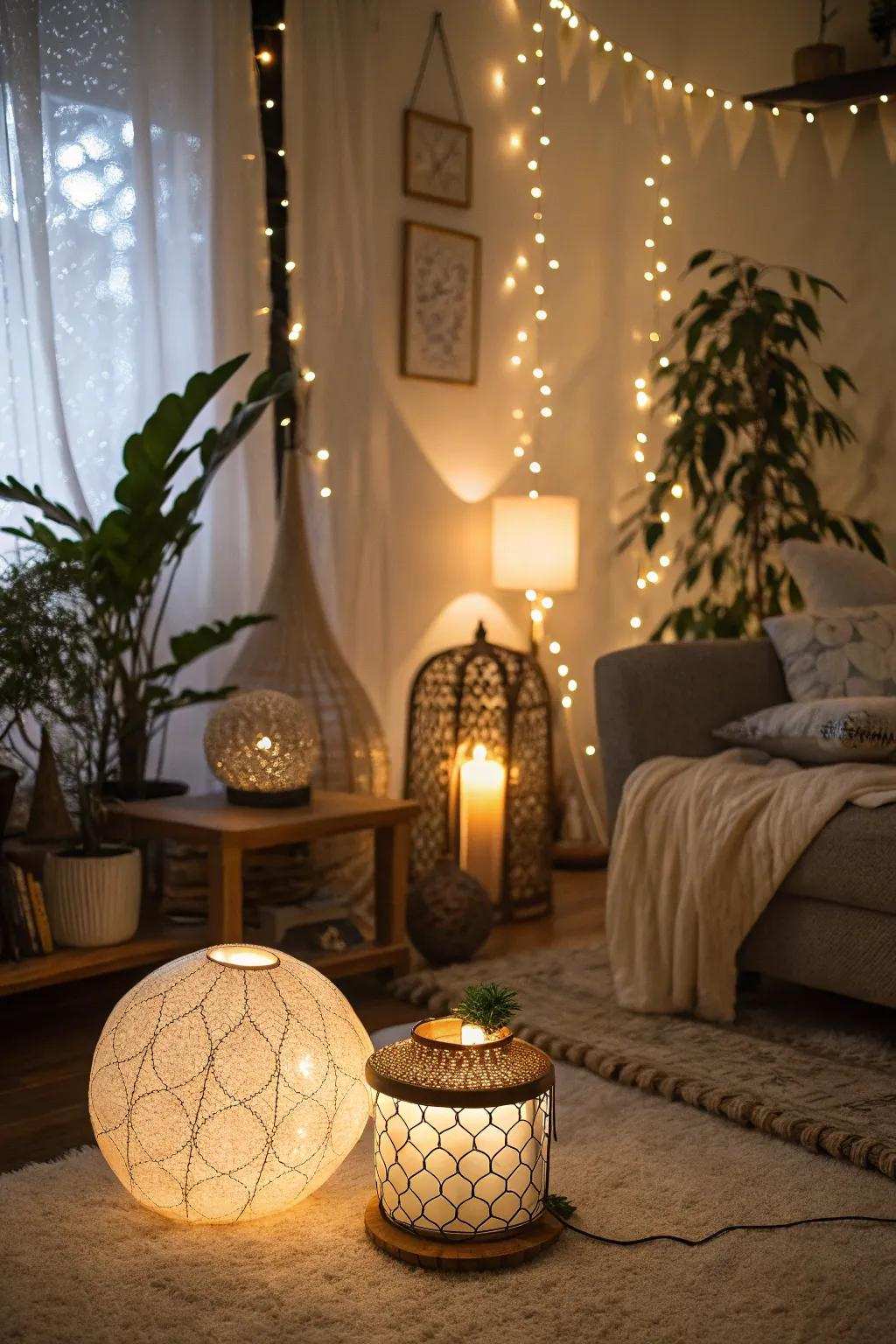 Encompassing illumination crafts the flawless atmosphere for a spa slumber party.