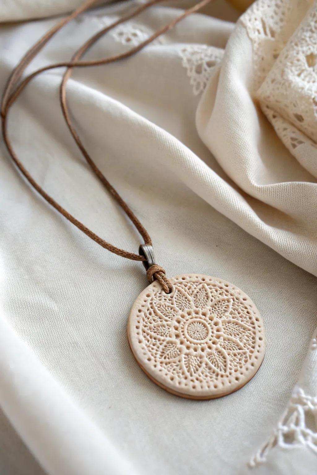 Enduring sophistication meets modern minimalism in this vintage-themed clay charm.