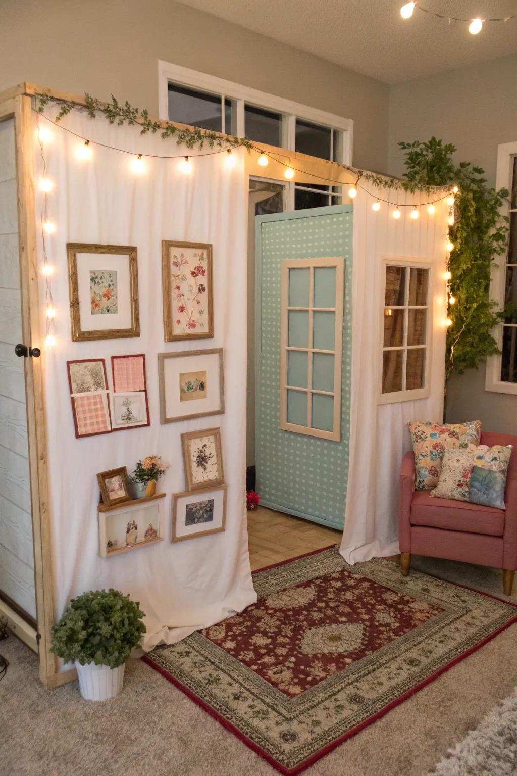 Engaging frames welcome visitors to take part in the artistry.