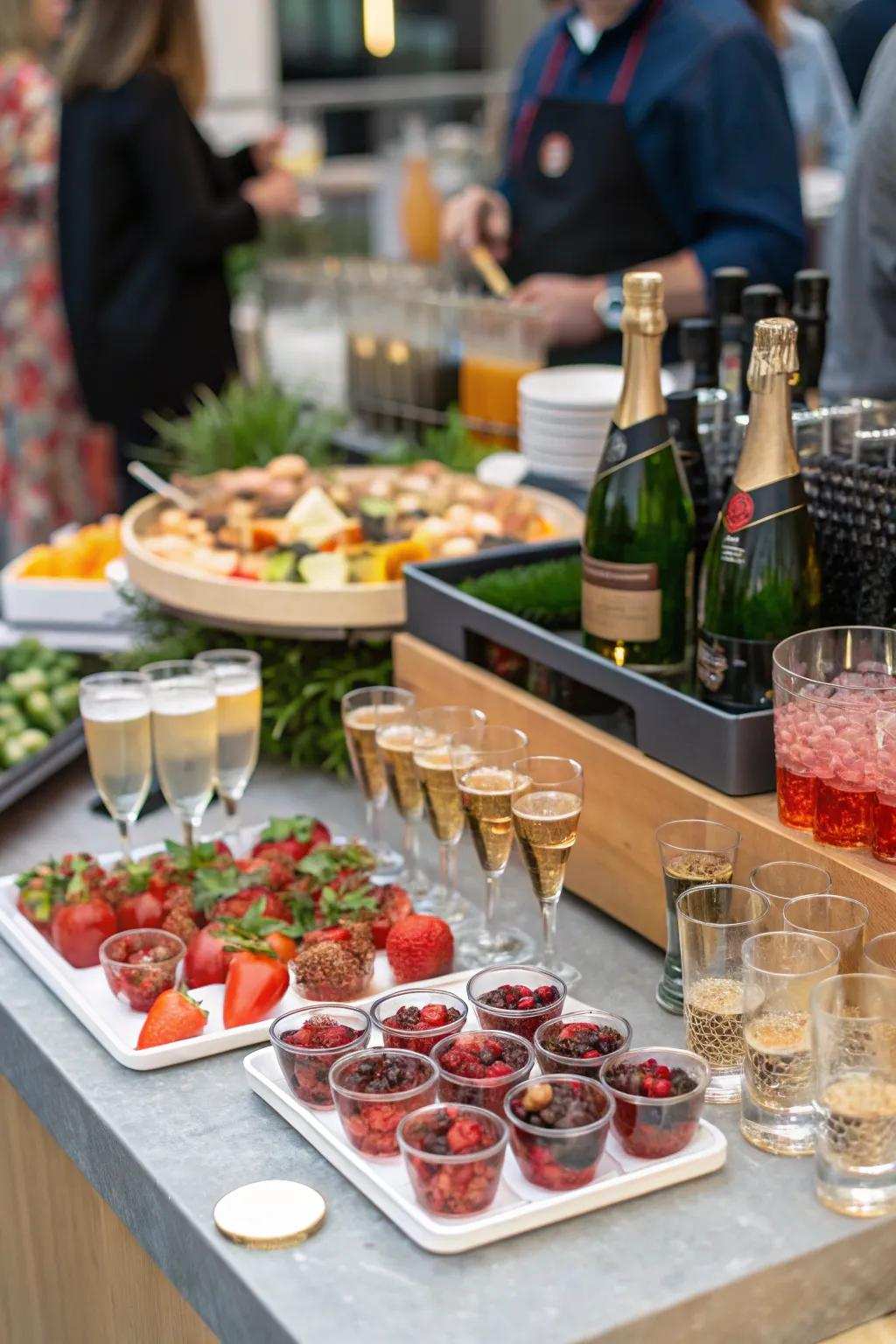 Engaging toast stations for guest participation.