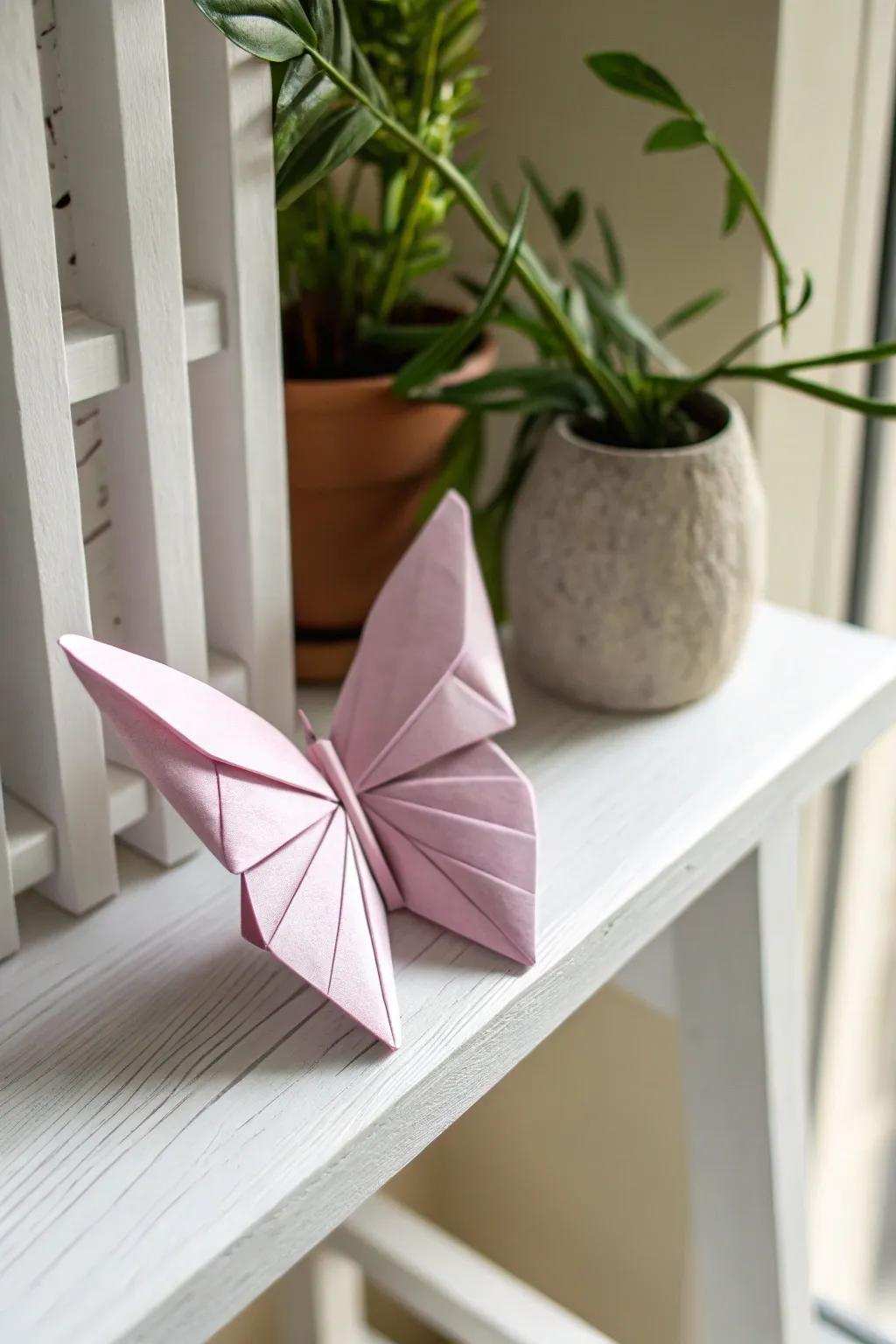 Enhance your area with the charm of a handcrafted origami flutter.