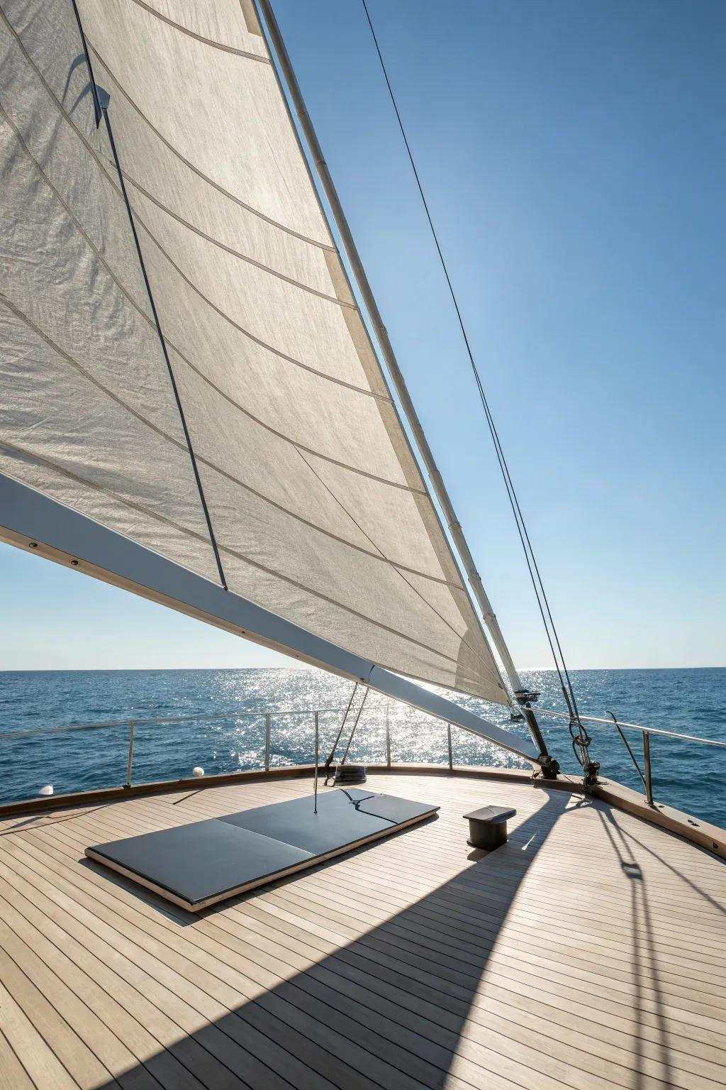 Enhance your boating adventure with a sophisticated changeable sun veil, the quintessential fusion of style and sun defense.