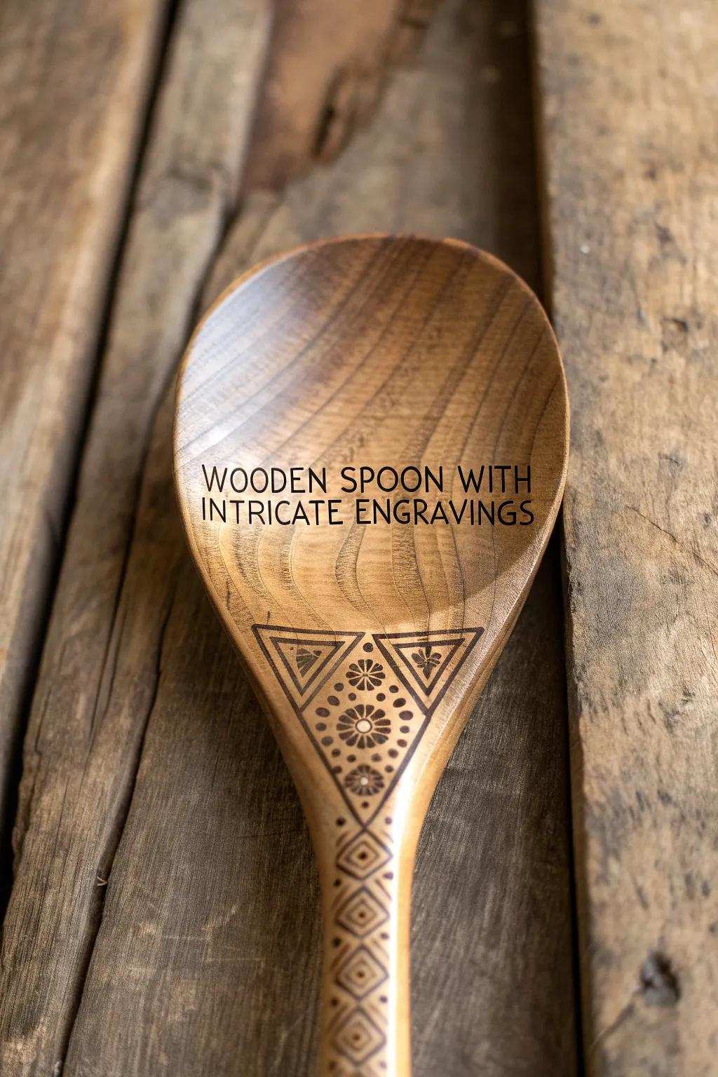 Enhance your cooking area using the artistry of engraved wood spoons.