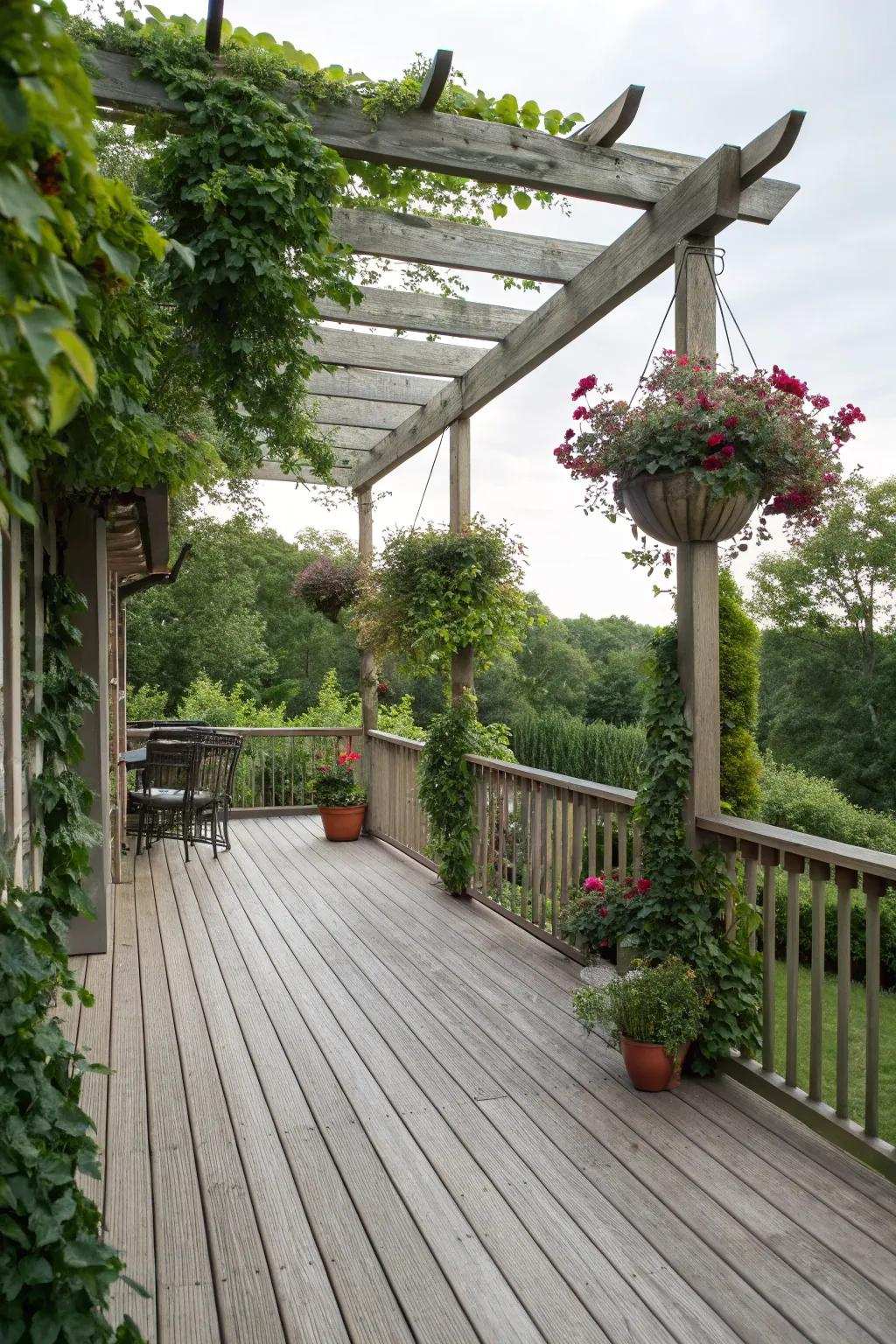 Enhance your deck with a charming arbor.