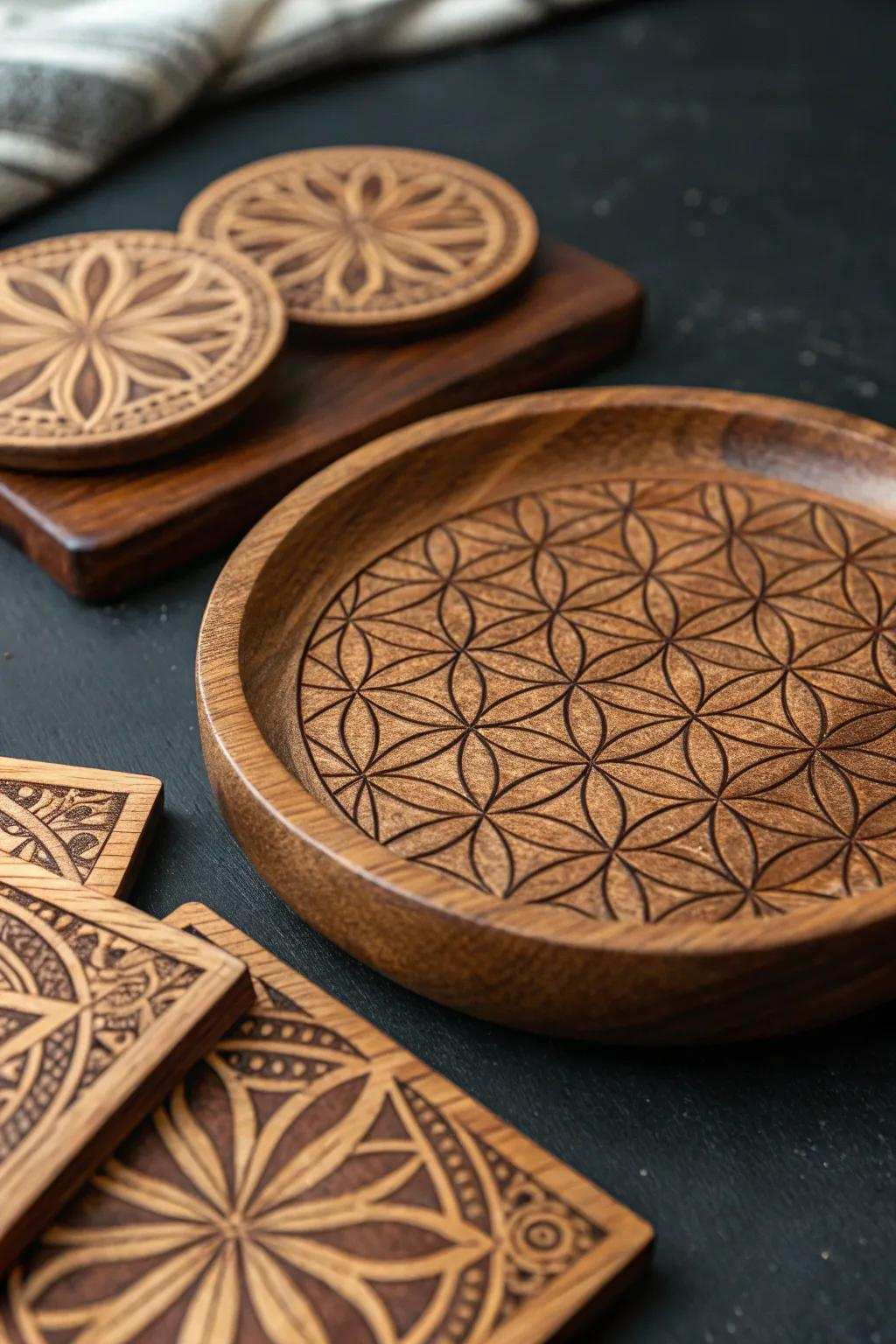 Enhance your decor using beautifully handcrafted wood designs.