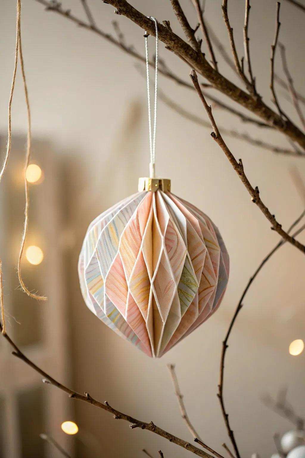 Enhance your holiday decorations with handmade elegance: Discover the charm of minimalist paper ornaments.