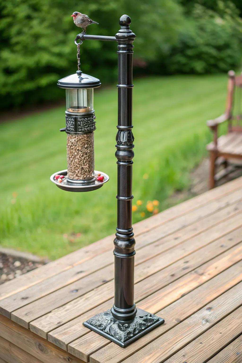 Enhance your outdoor setting with a chic DIY piping bird station column.