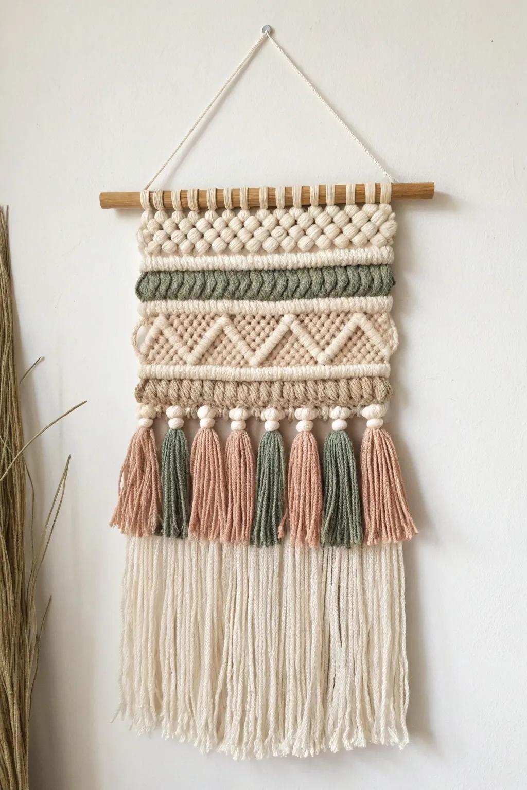 Enhance your setting through an artisanal bohemian mural drape, wherein ease encounters artistic flair.
