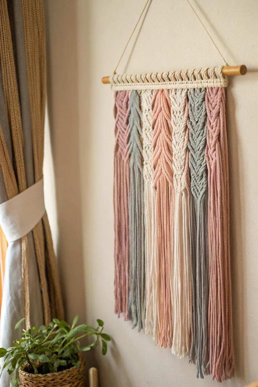 Enhance your setting with the serene elegance of minimalist fiber artistry.