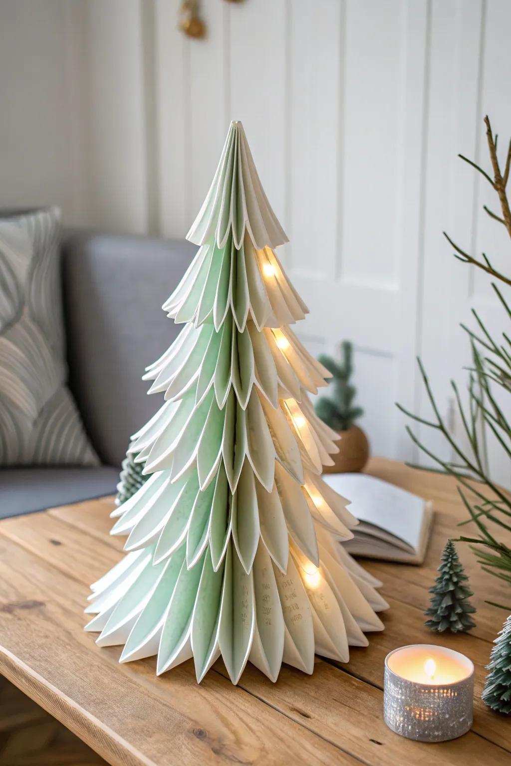 Enliven your space with a hint of minimalist allure: Handmade 3D Paper Holiday Trees.
