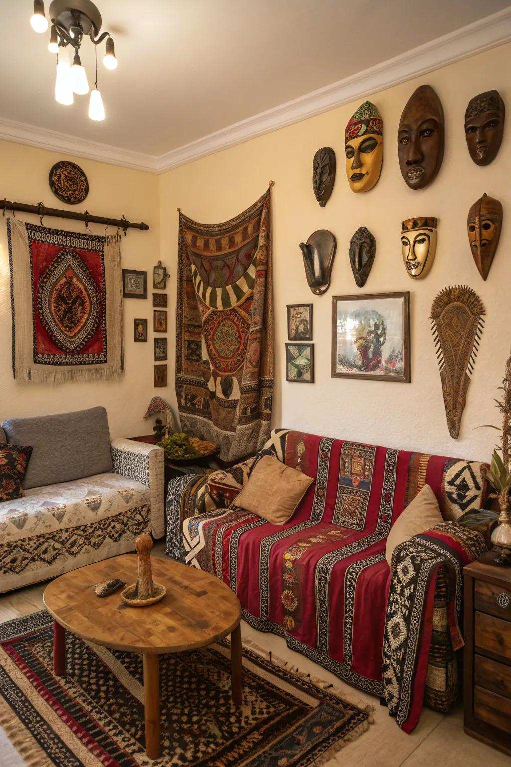 Enrich depth with cultural decorative accents.