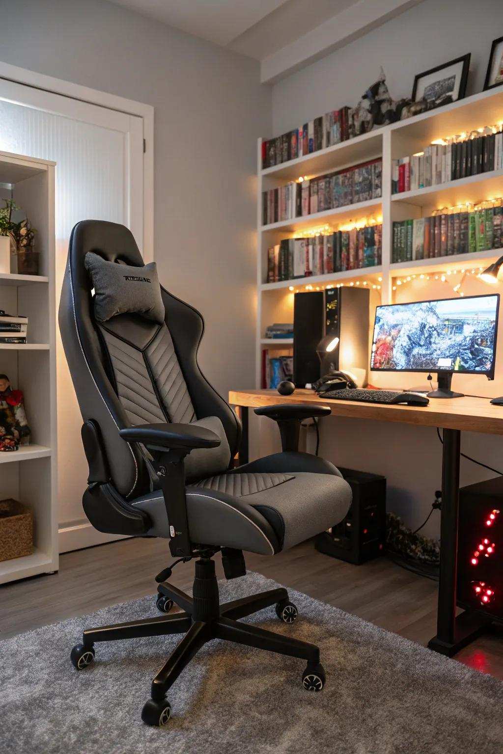 Ergonomic chairs deliver both comfort and aesthetic appeal for those marathon gaming sessions.