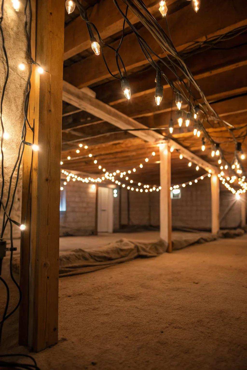 Establish a charming atmosphere with festoon lamps.