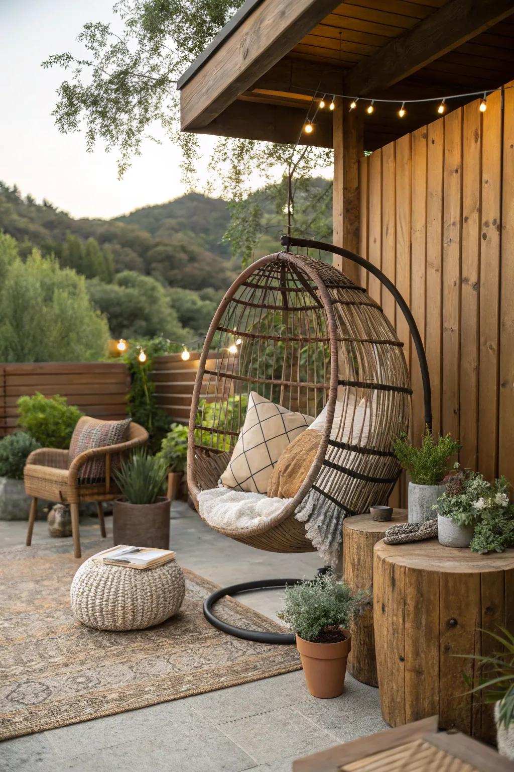 Establish a countryside escape on your deck.