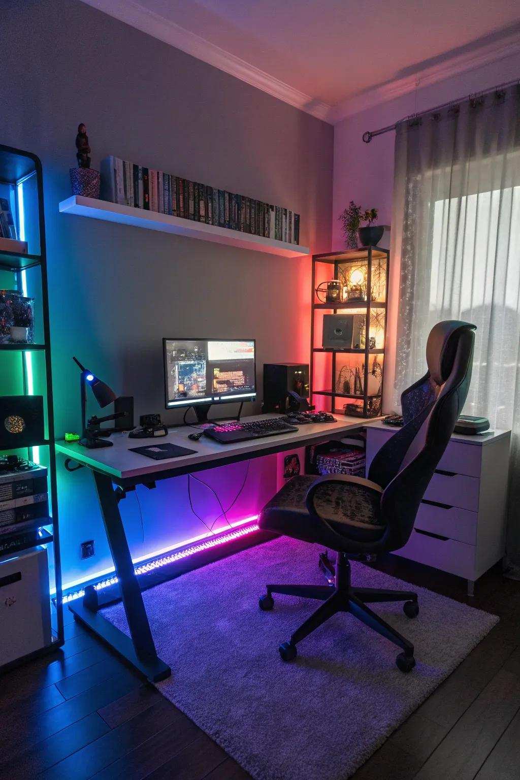 Establish your atmosphere through adjustable LED illumination.