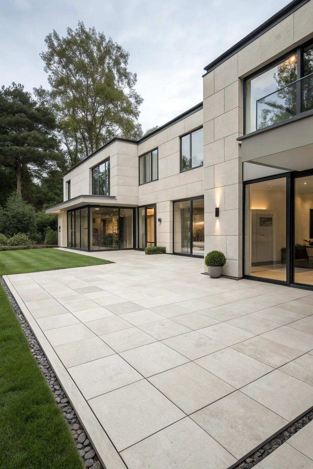 Expansive cladding offers a seamless, contemporary exterior.