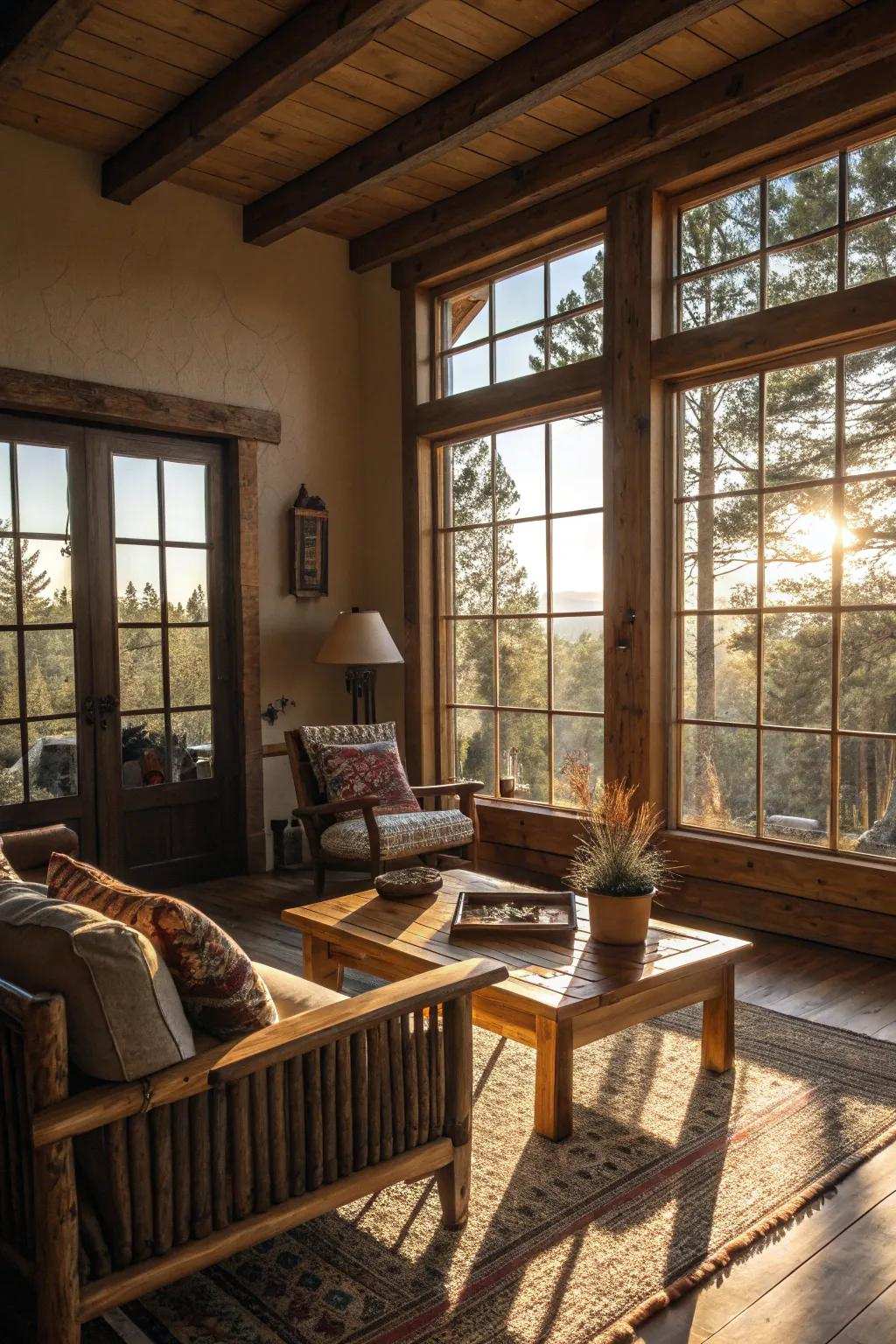 Expansive windows give ample natural light and warmth