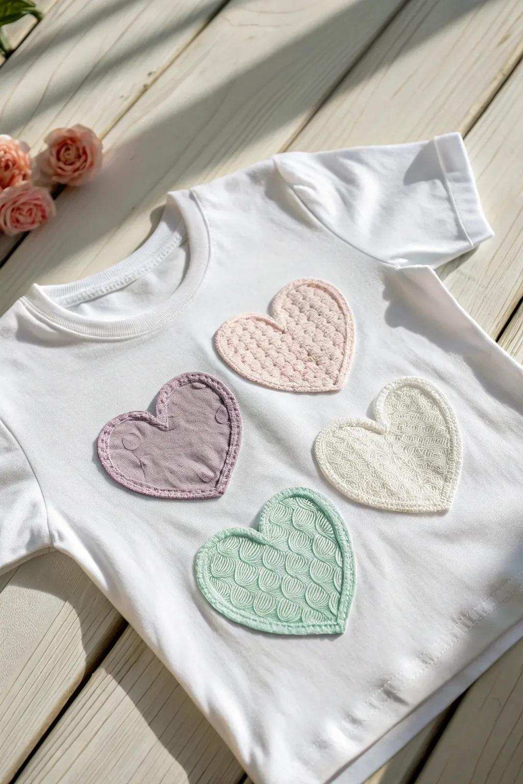 Express your affection through a Heart-Embellished Tee: understated, stylish, and brimming with charm.