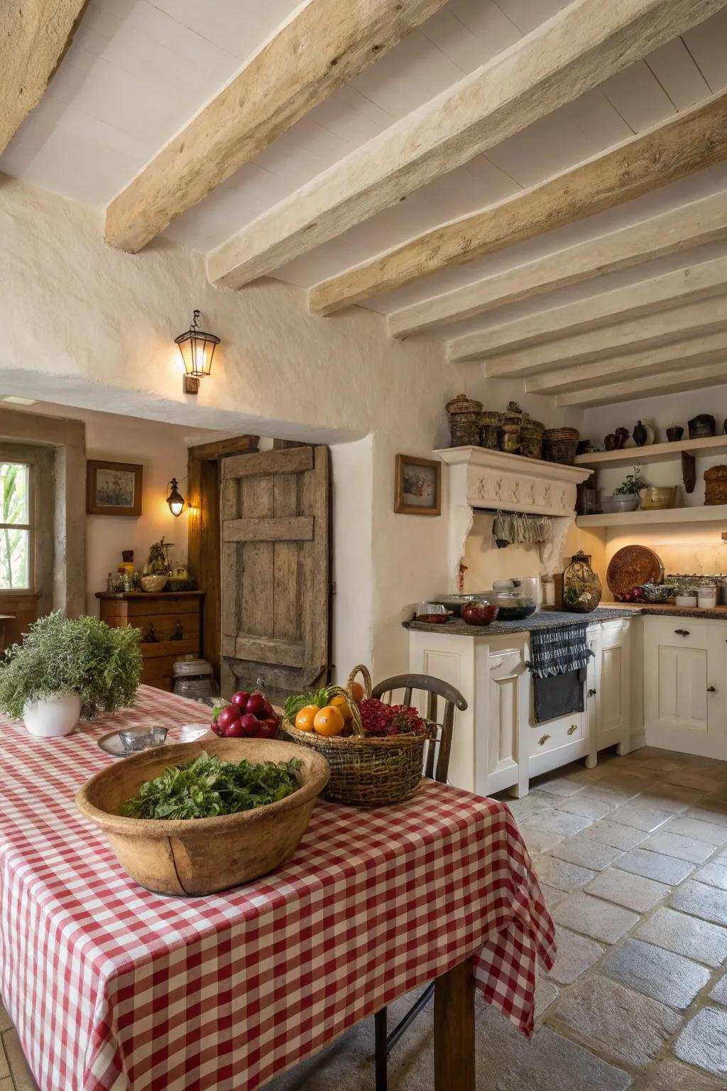 Extend the farmhouse charm with coat-painted overhead braces.