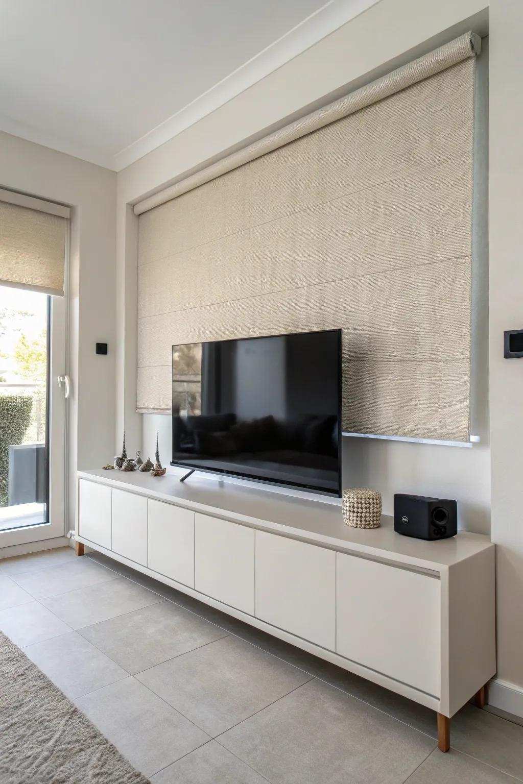 Fabric coverings offer a stylish method for concealing your TV.