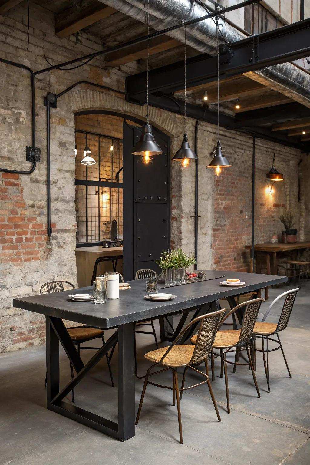 Factory boundary featuring metal and aggregate.