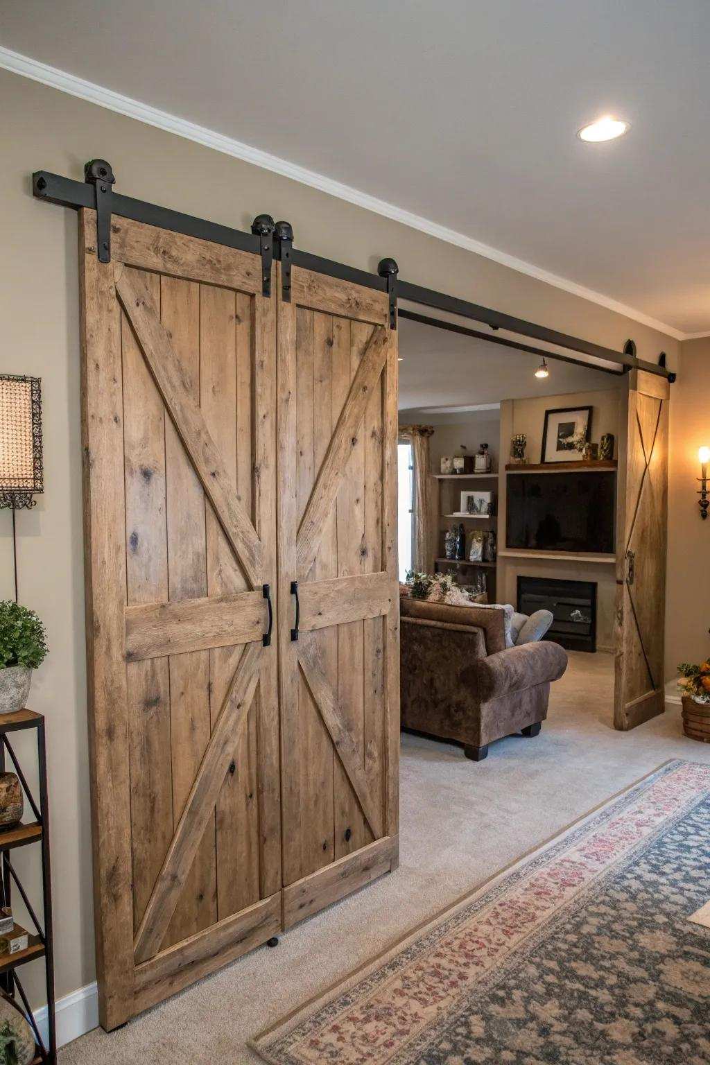 Farmhouse doors are both stylish and practical