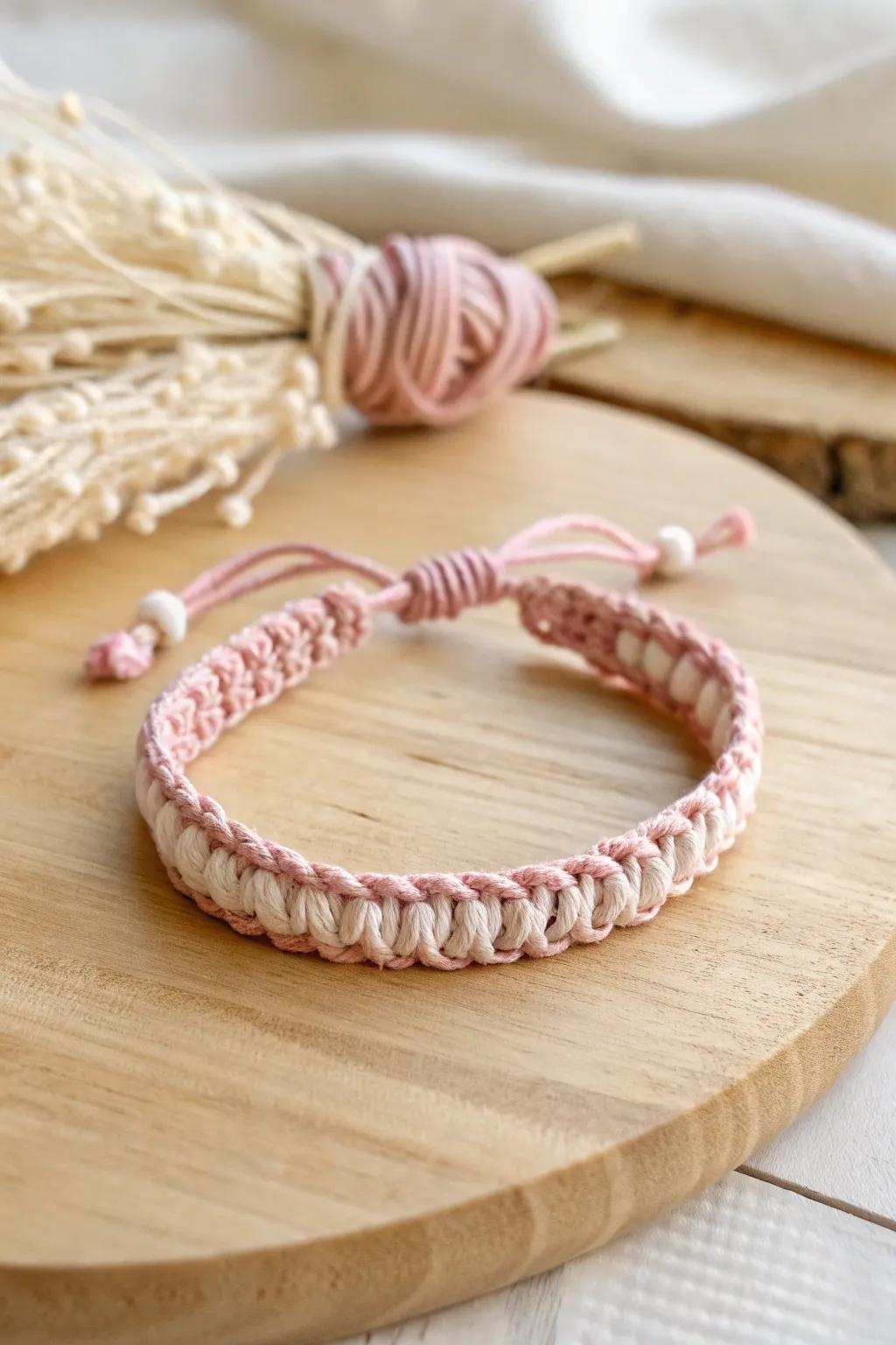Fashion elegance with simplicity: Macramé knot bracelets for small hands.