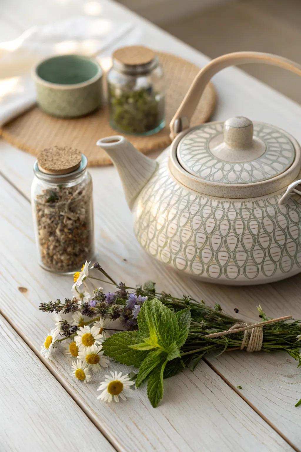 Fashion your own sanctuary with bespoke botanical infusion fusions – a comforting embrace in a cup.