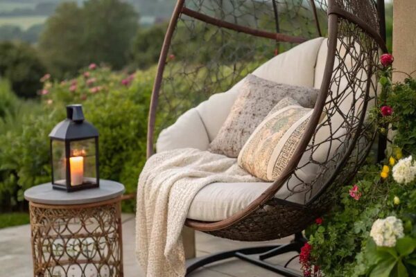 Cozy Outdoor Egg Chair Decorating Ideas