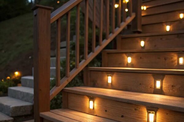 Soft LED Deck Stair Lighting Ideas