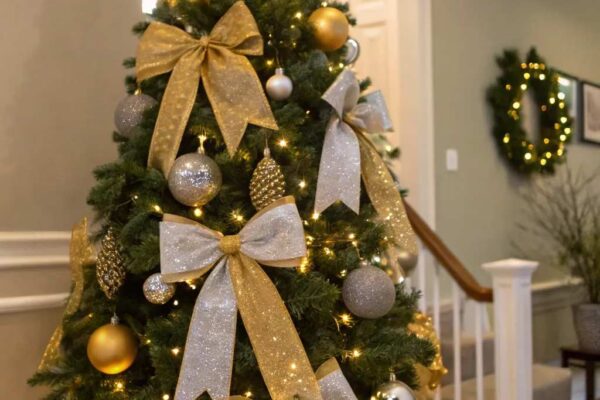 Golden and Silver Ornamented Holiday Trees