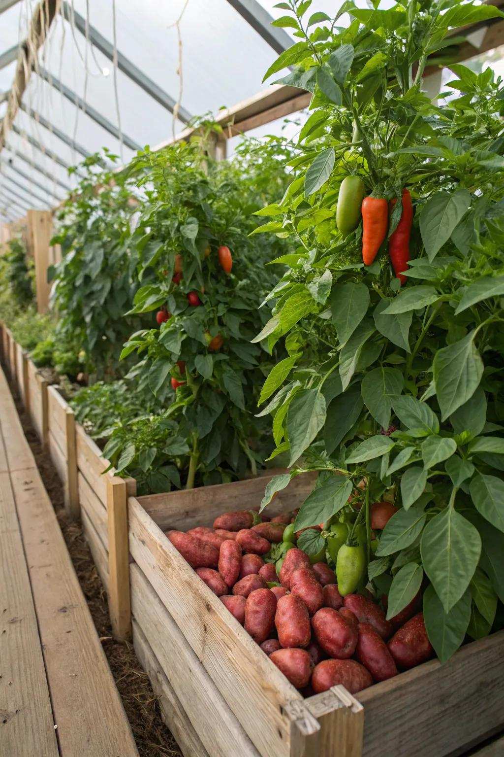 Fiery pods and dessert tubers, a durable and sheltering coalition.