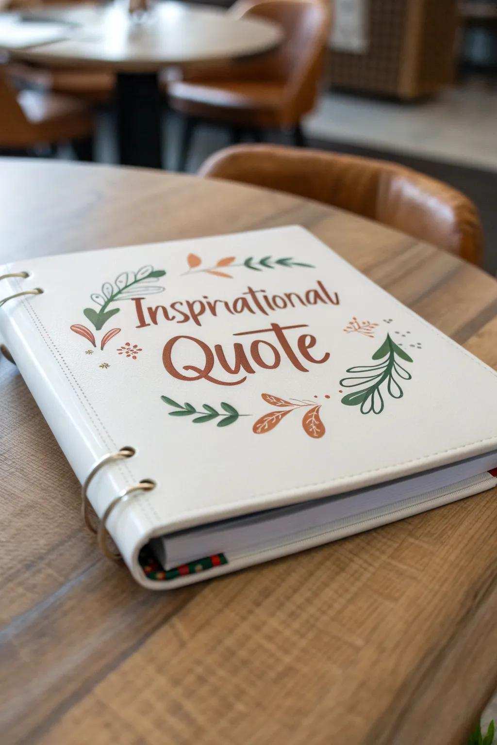 Find daily inspiration with a minimalist binder design that resonates with your inner self.