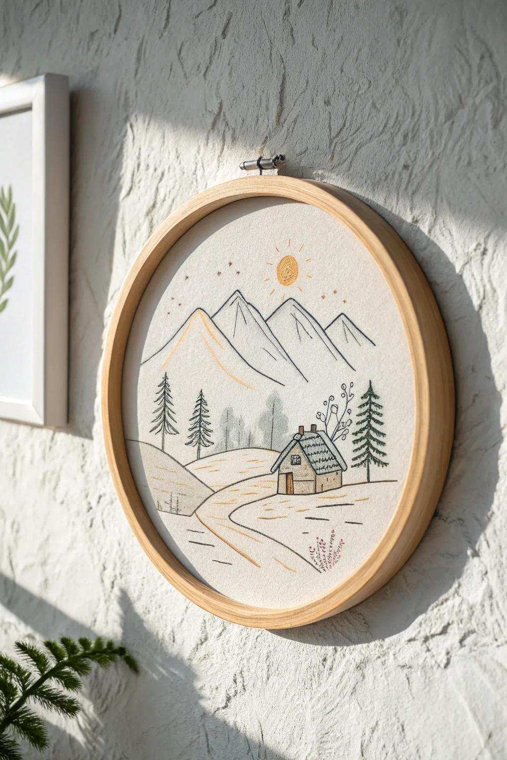 Find peace with a minimalist mountain sanctuary, wonderfully framed for your home.