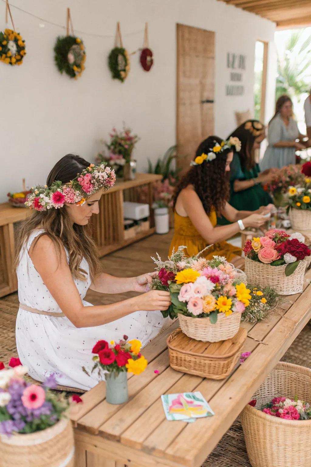 Floral wreaths provide a personal and enjoyable touch.