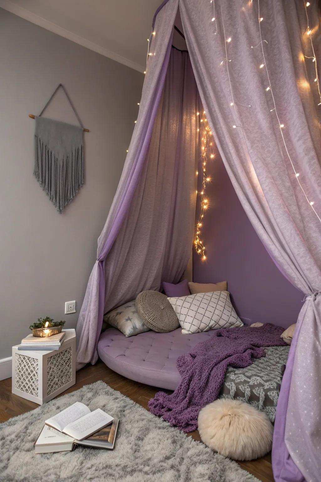 Flowing curtains add elegance and privacy, completing your bedroom's look.