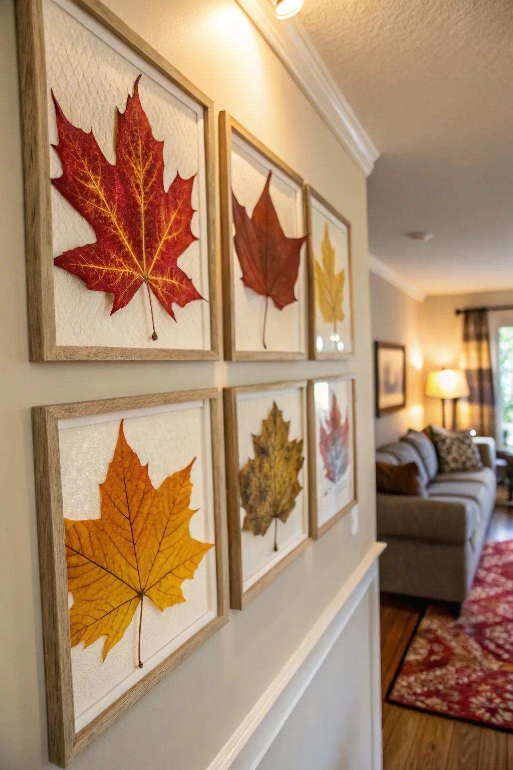Foliage wall decor offers a creative and customized touch to autumn designs.