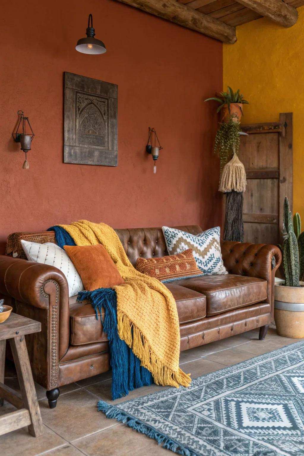 For a warm and welcoming atmosphere, natural hues work well.