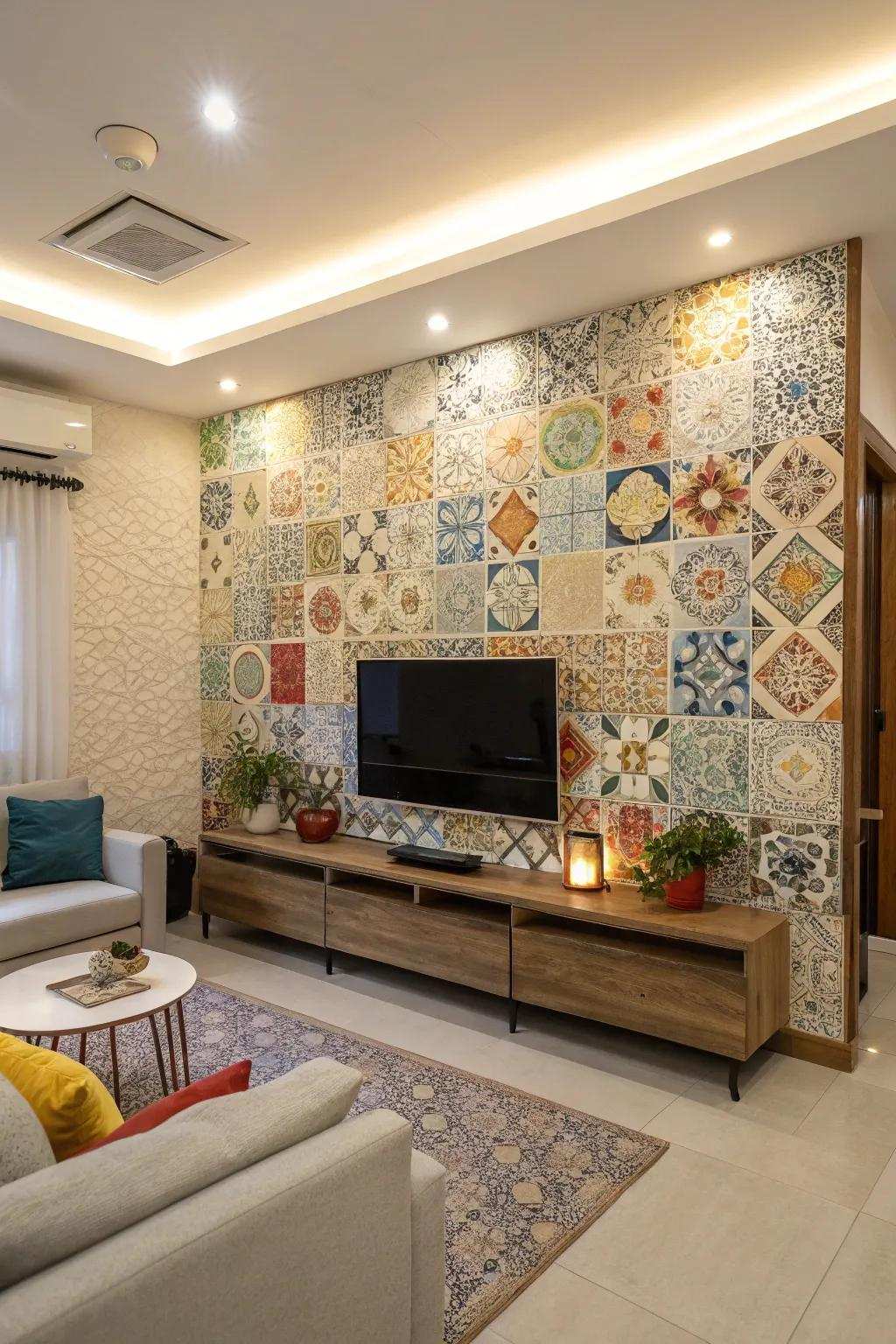 Forge a focal point with mosaic segments.