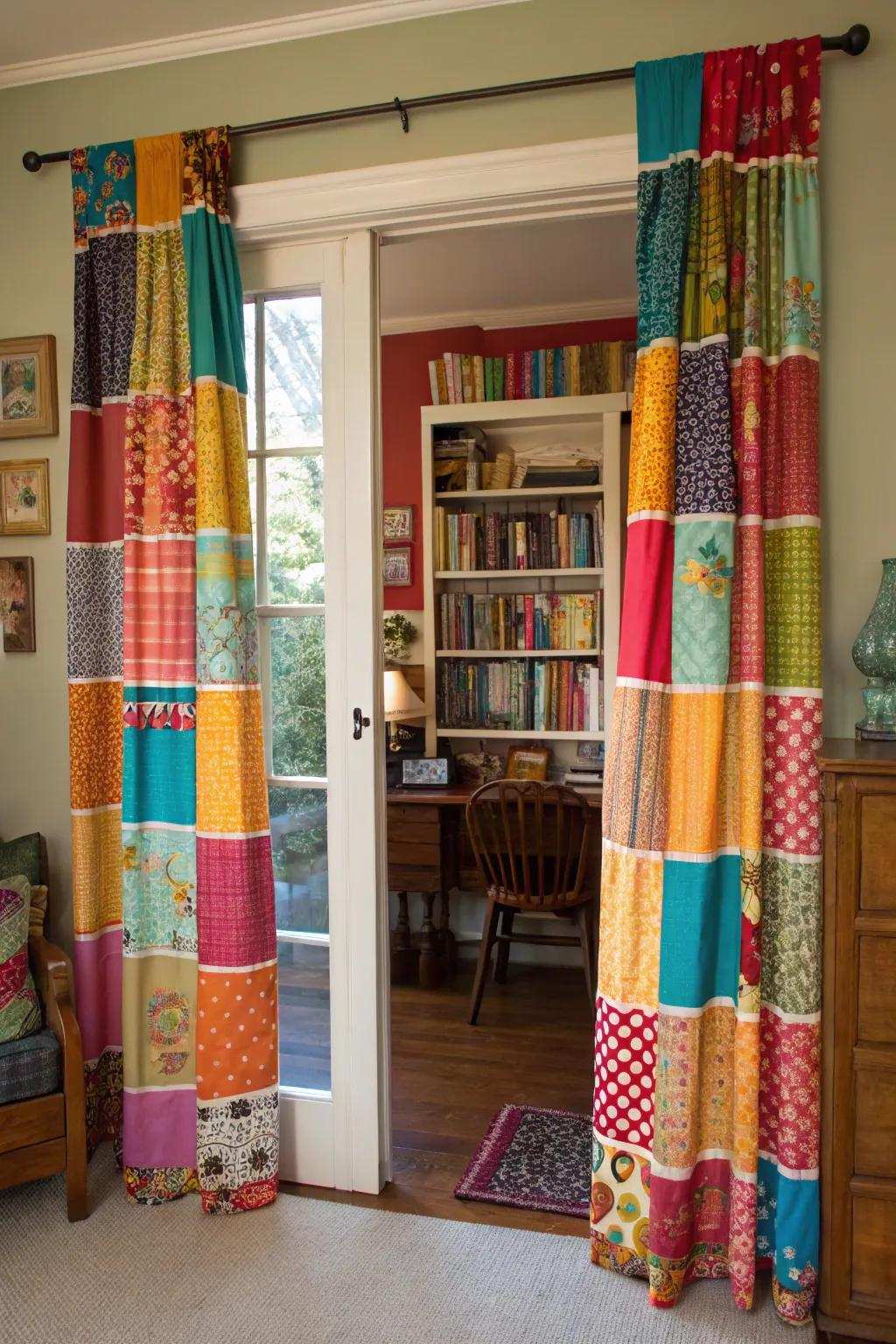 Fragmented design drapes bring vibrant eclecticism to any room.