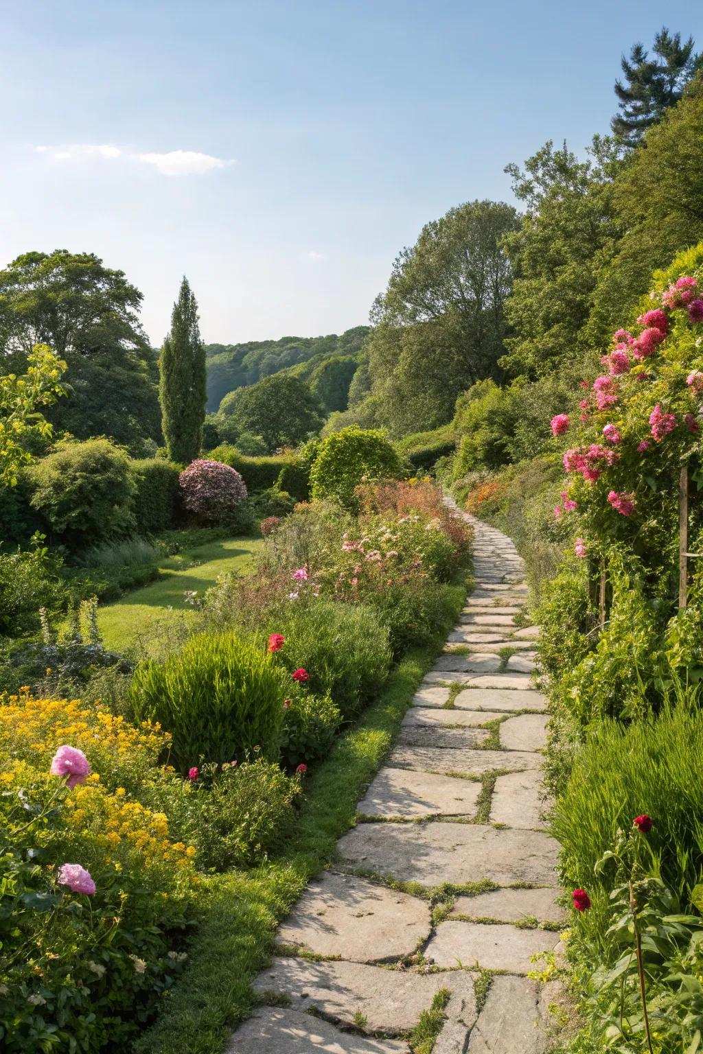 Garden paths guide guests and introduce a whimsical touch.
